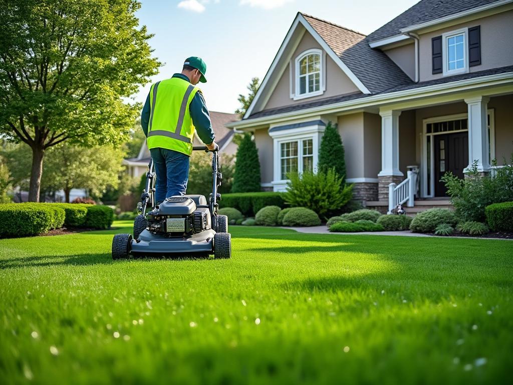 Profissional de jardinagem em área externa